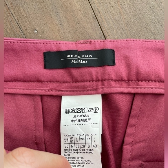Weekend Max Mara cigarette style crop pink trouser pants NWT - Picture 5 of 7